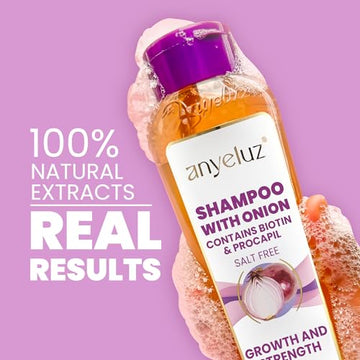 ANYELUZ champú cebolla: brillo y vitalidad visibles en cabello revitalizado