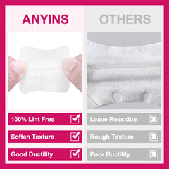ANYINS toallitas uñas diseño perforado, alta absorción para trabajo preciso
