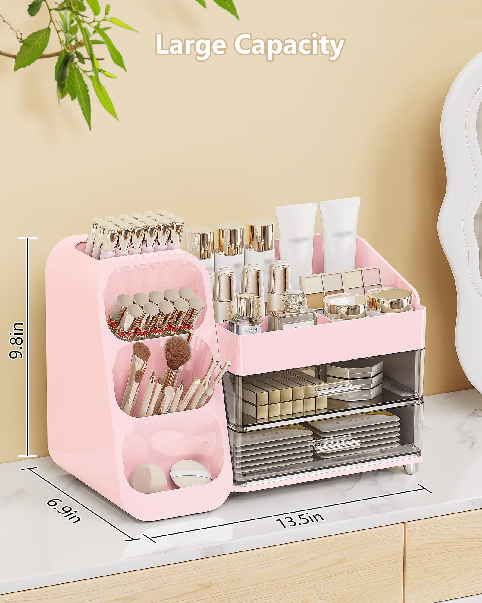 Anylady estante maquillaje diseño elevado ofrece estética y fácil limpieza