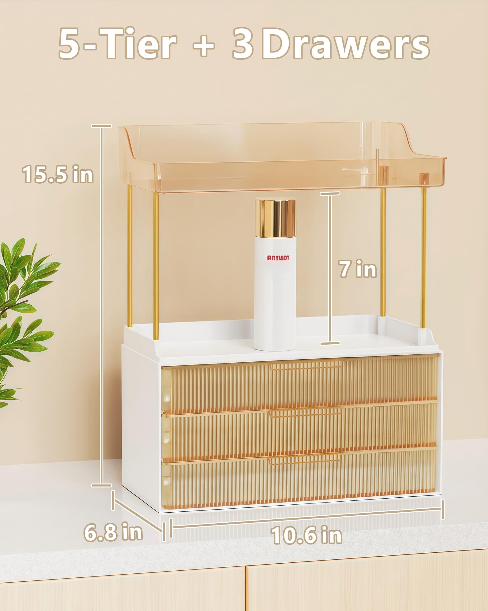Anylady Base elevada antideslizante mantiene frascos estables en encimeras.