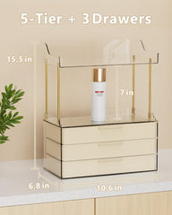 Anylady organizador baño borde elevado antideslizante para estabilidad.
