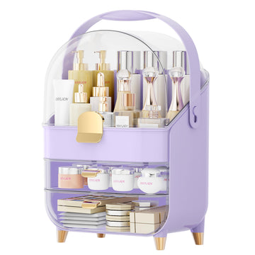 Anylady organizador para fragancias y cosméticos, ideal en tocador morado.