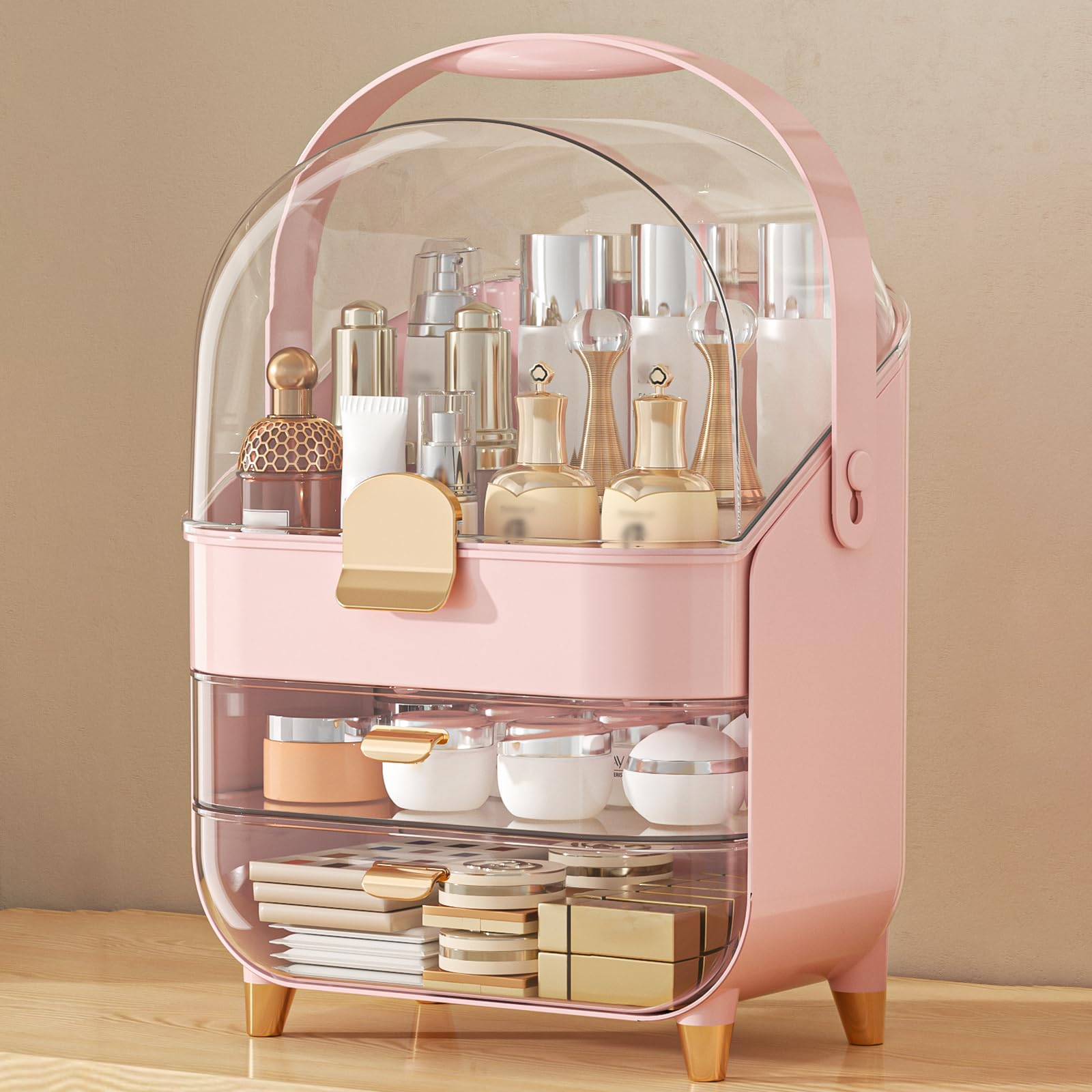 Anylady organizador de maquillaje con contador de tres niveles para mejorar la organización