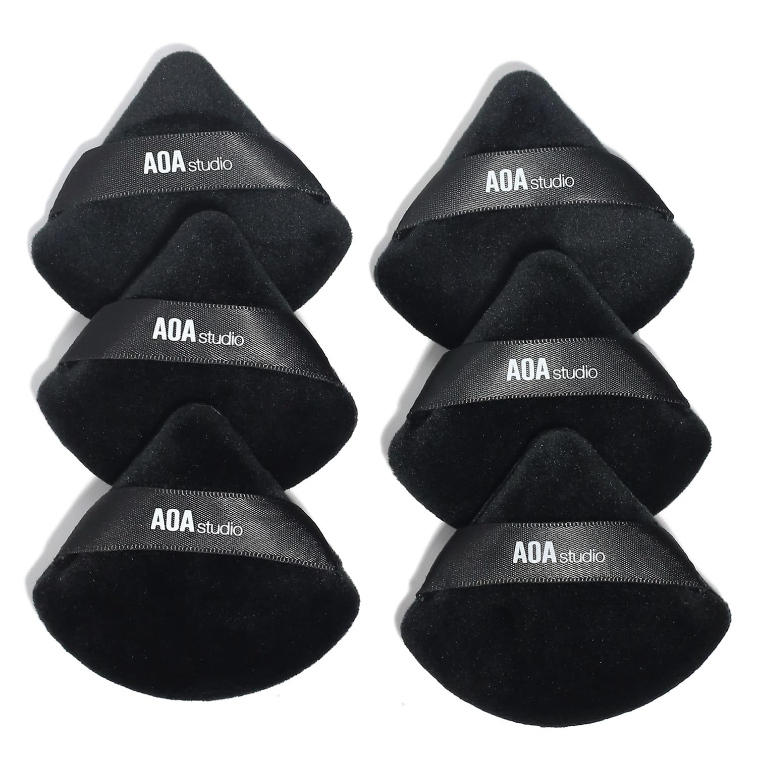 AOA Studio Velvet Puffs: conjunto de 6 esponjas de terciopelo para base y polvo.