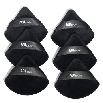 AOA Studio Velvet Puffs: conjunto de 6 esponjas de terciopelo para base y polvo.