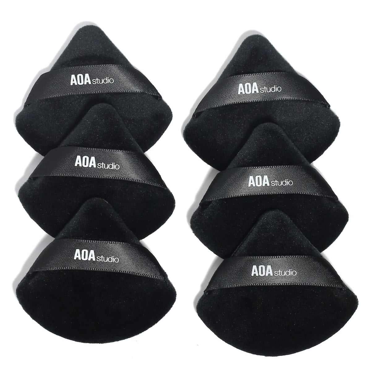 AOA Studio Velvet Puffs: conjunto de 6 esponjas de terciopelo para base y polvo.