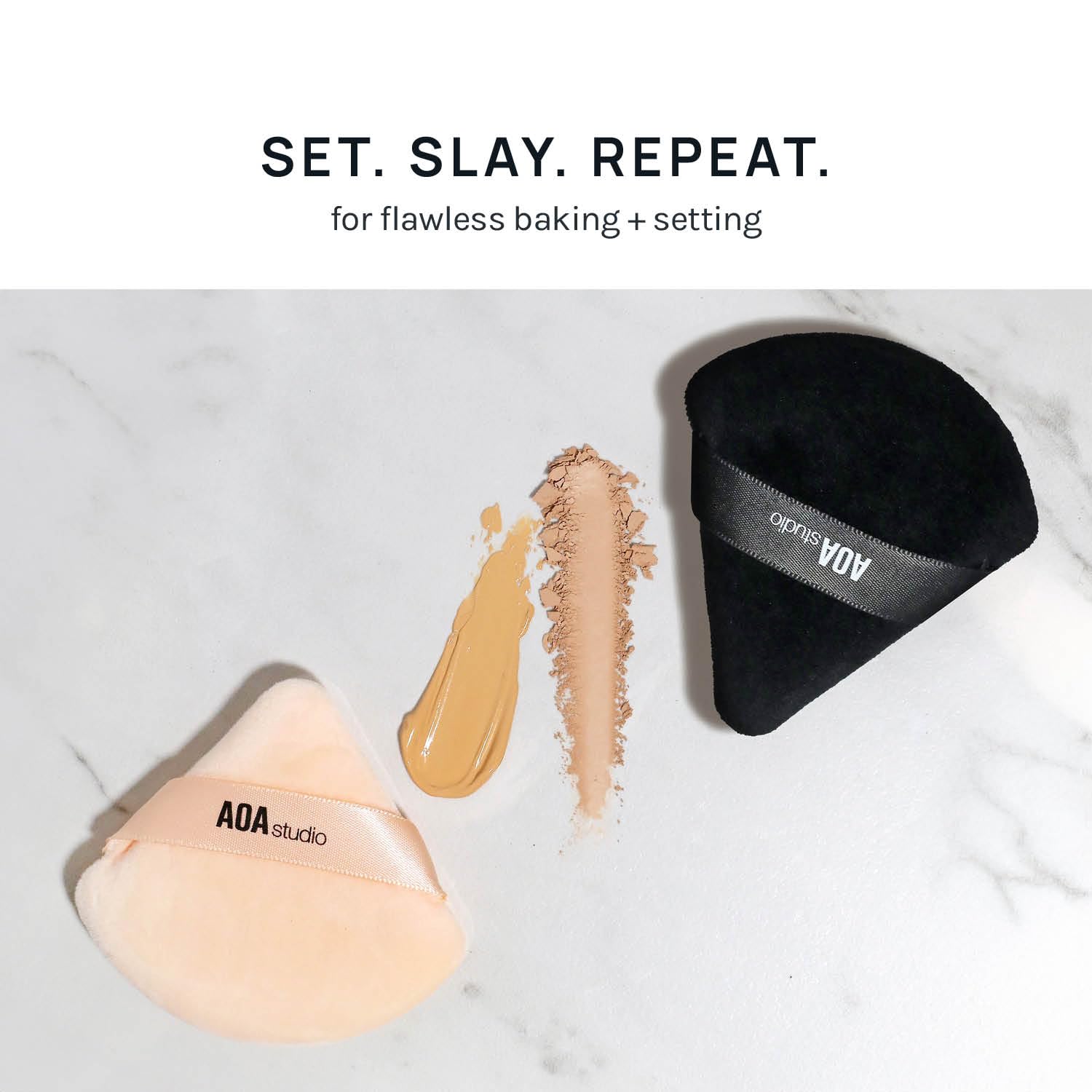 AOA STUDIO Velvet Puffs:セット compacto para retoques diarios y viaje.