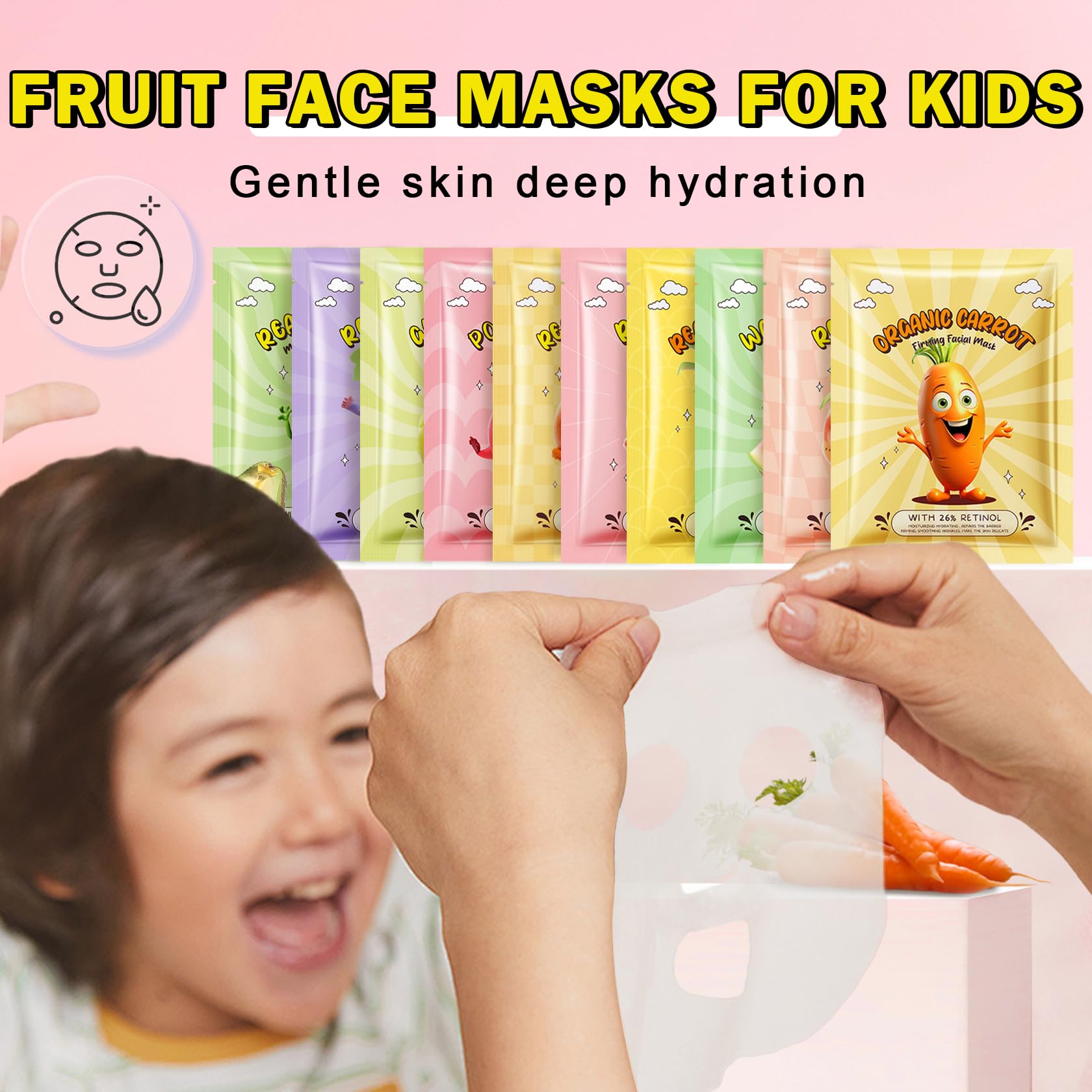 AOAZXBB mascarilla fruta uva para niños, nutrición ligera