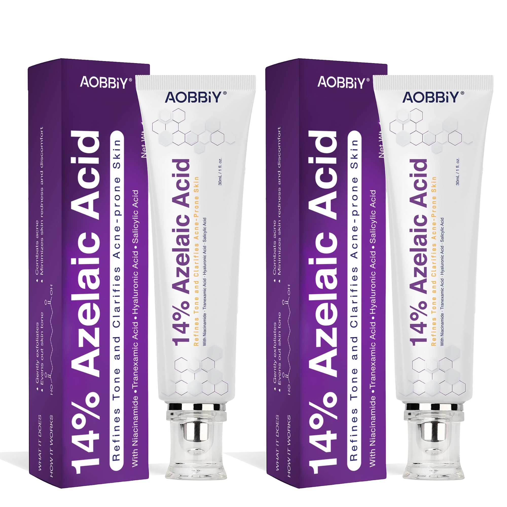 AOBBIY crema azelaico para rostro, envase de 1 oz, tono más uniforme