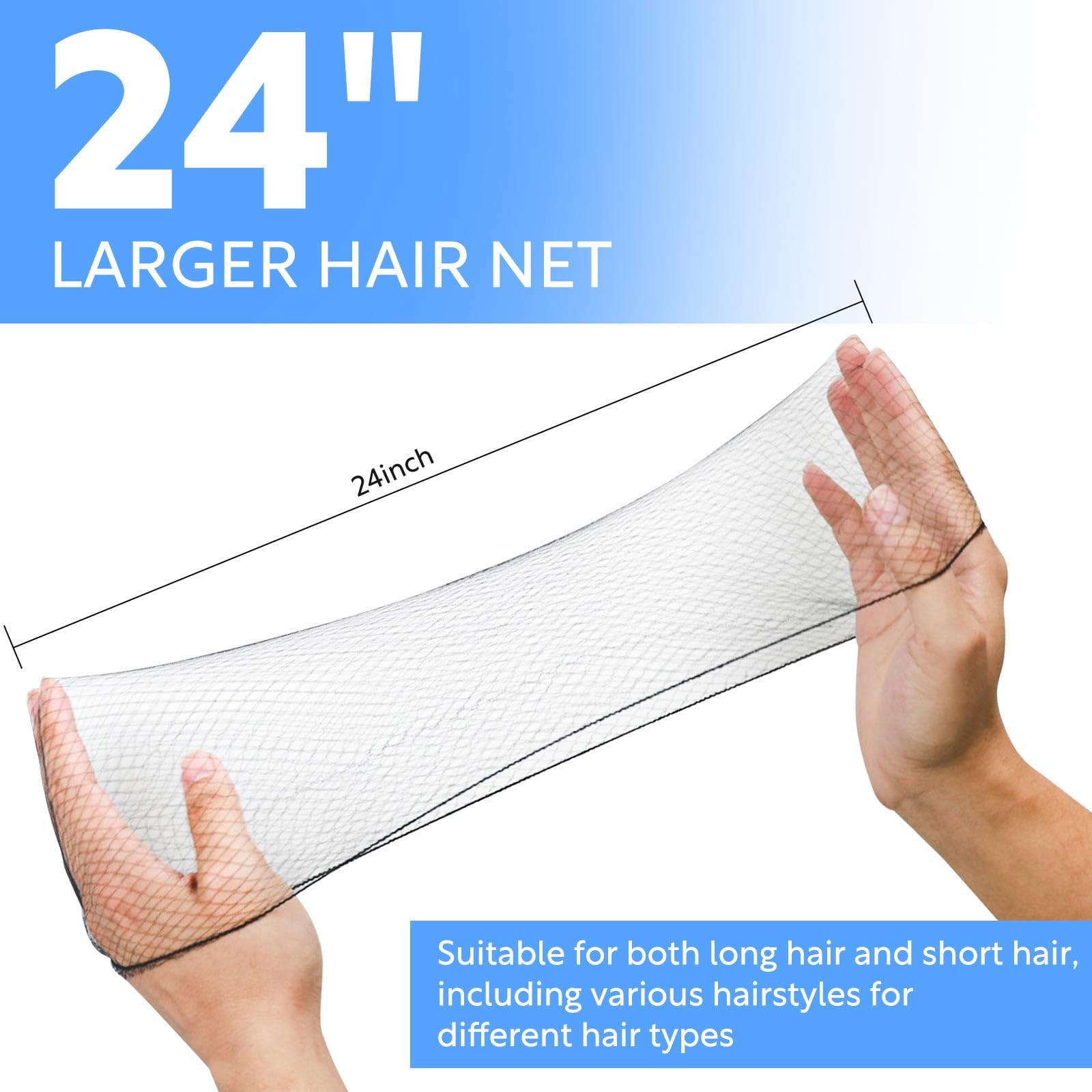 Malla elástica invisible de Aodada para cabello, ajuste cómodo durante tareas.
