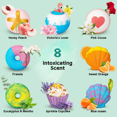 Aofmee bomba de baño cacao rosa: aroma reconfortante y burbujas coloridas