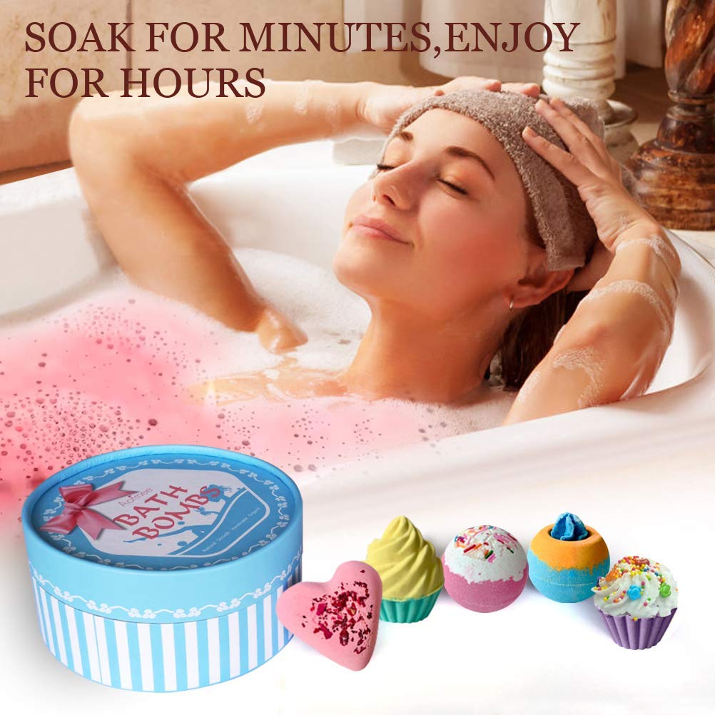 Bombas de baño veganas y libres de crueldad, aptas para todo tipo de piel.