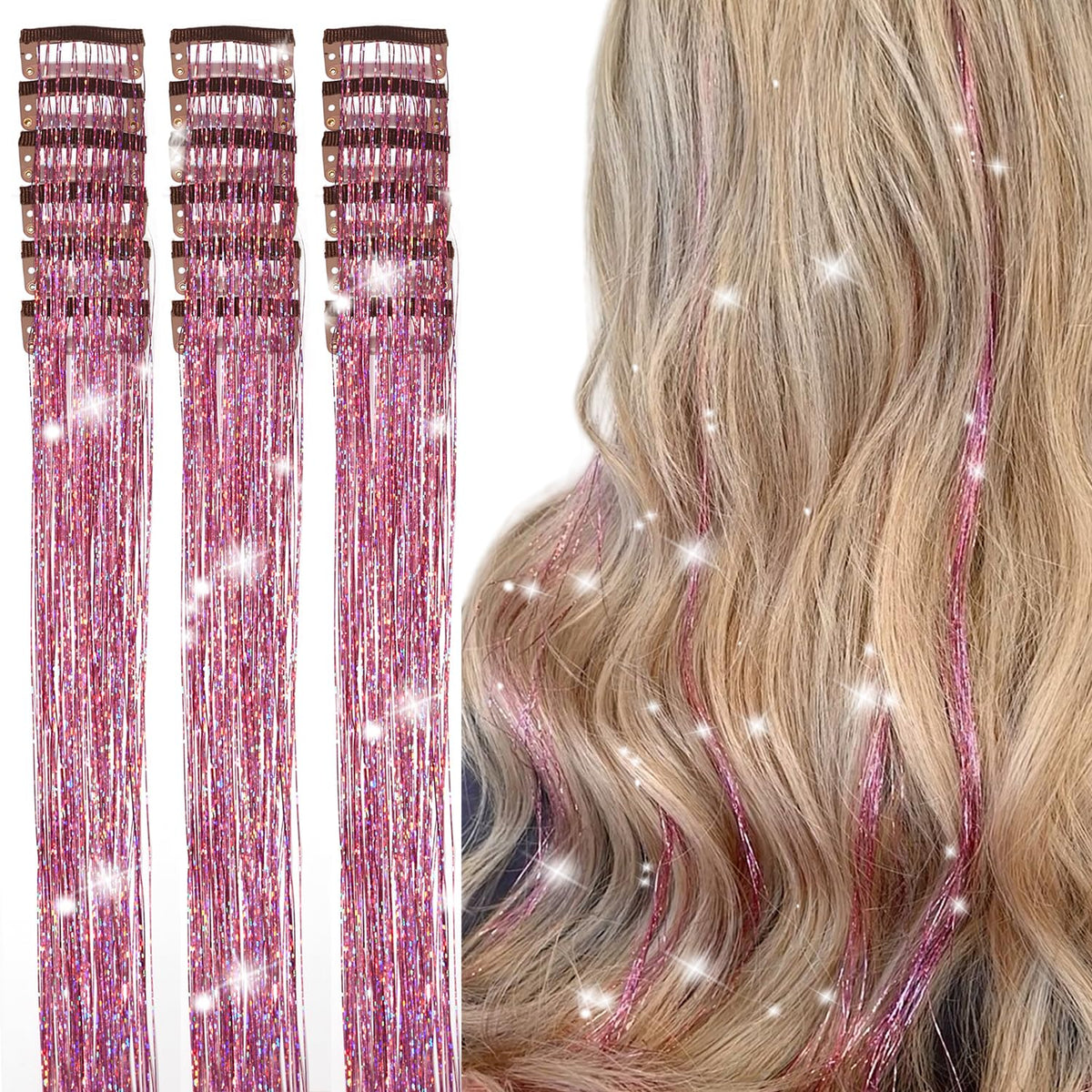 Aokomisu purpurina para cabello rosa, brillo para fiestas y peinados