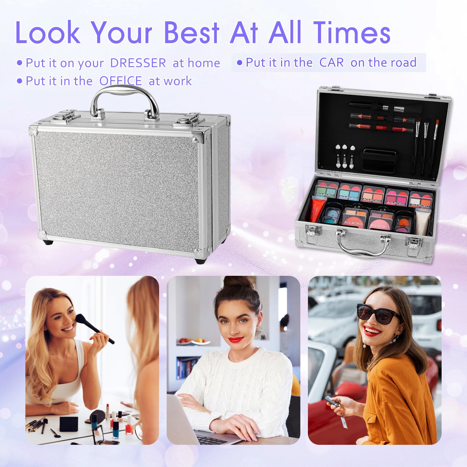 Brochas de maquillaje AOLIKOKO, 8 piezas para aplicación precisa.