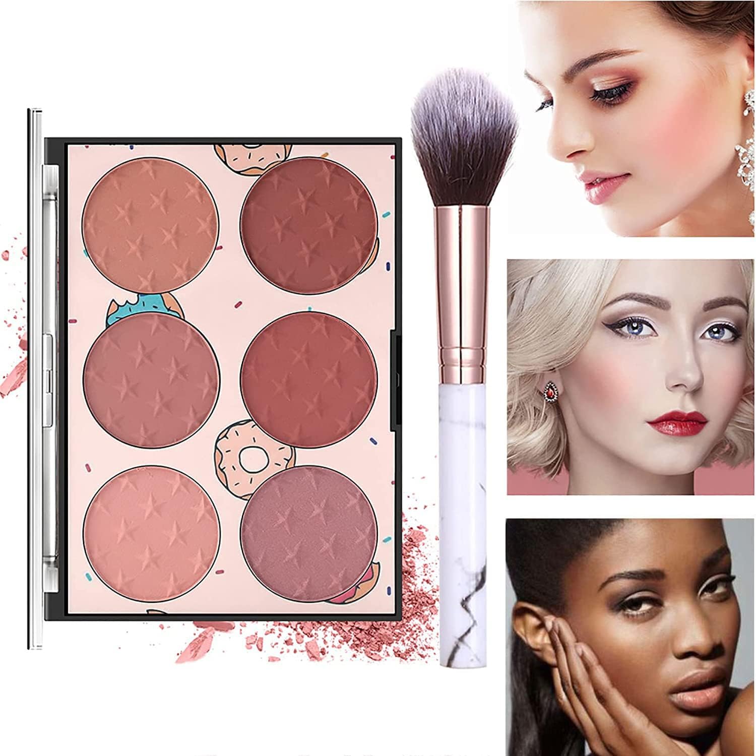 Brochas de maquillaje AOLIKOKO incluidas para una aplicación suave.