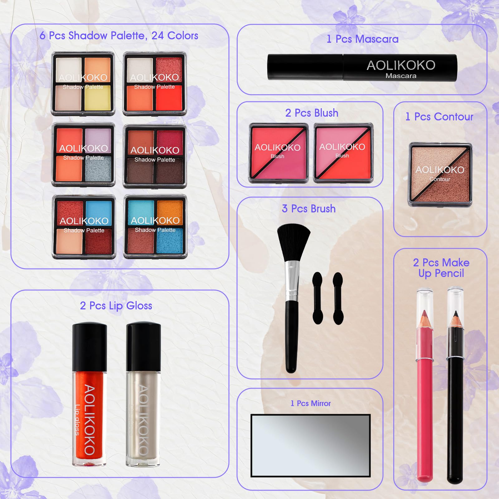 AOLIKOKO brillos labiales 2 piezas para acabado luminoso