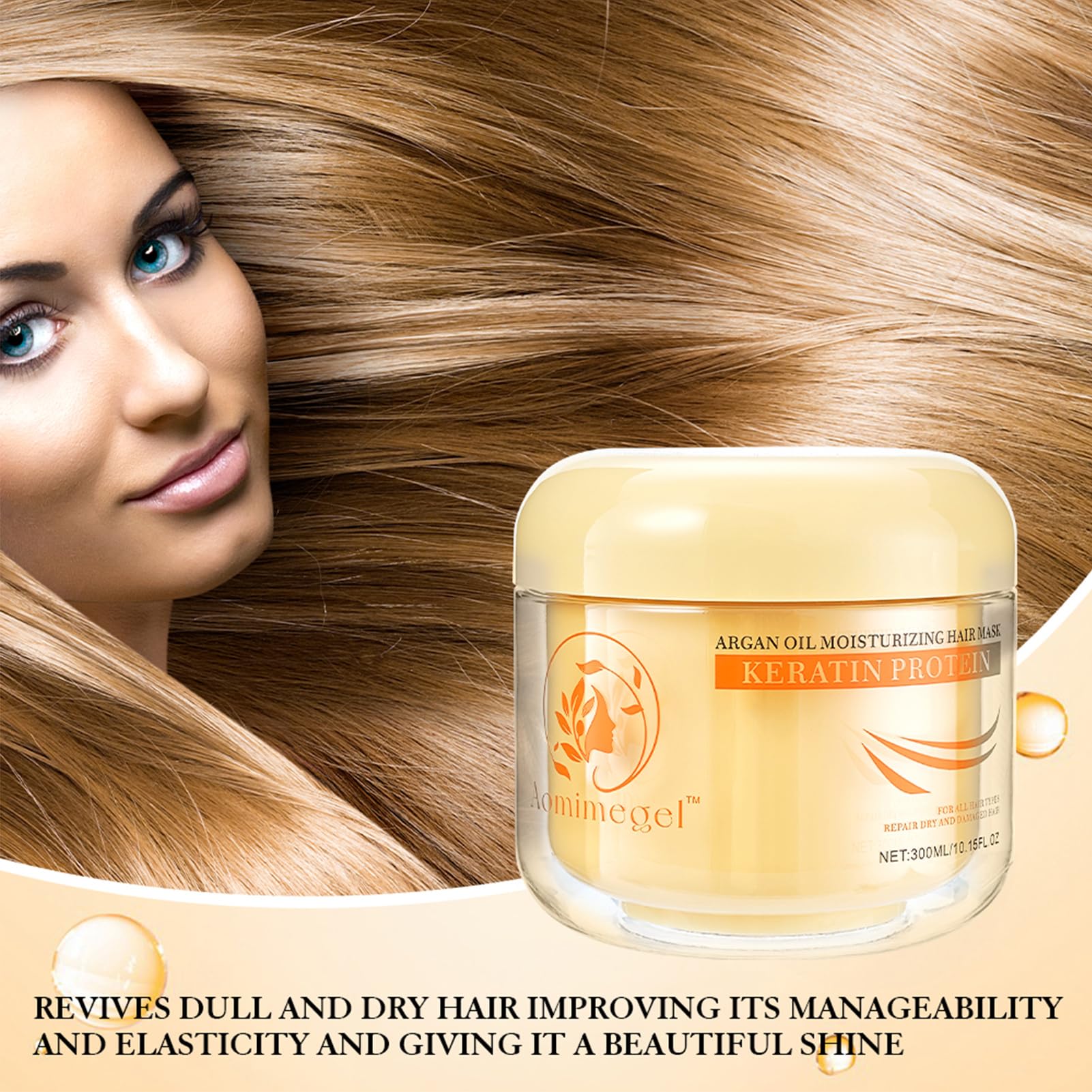 Aomimegel Collagen Hair Mask with argan oil focus for color-safe shine.