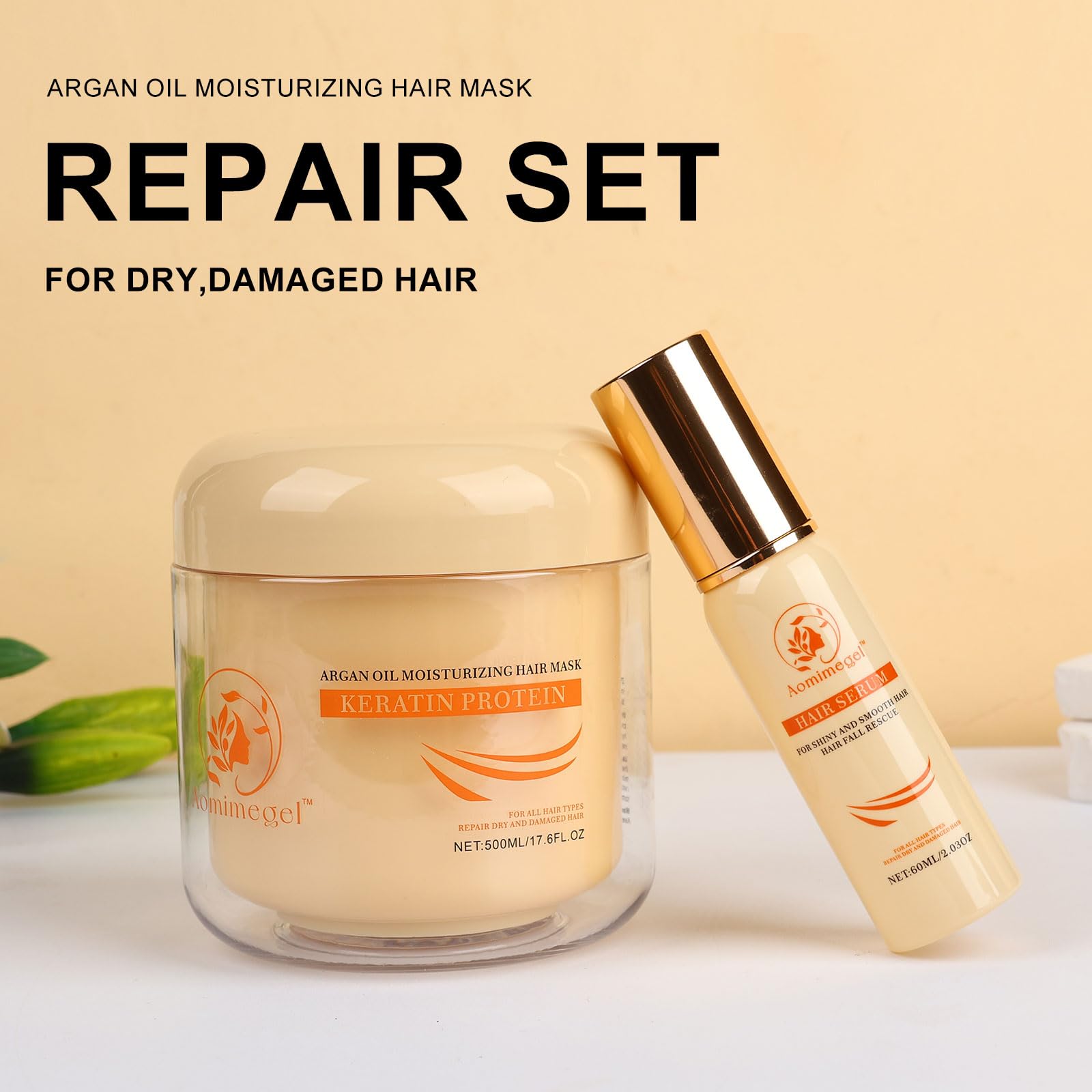 Set de cuidado capilar Aomimegel argán para todos los tipos de cabello