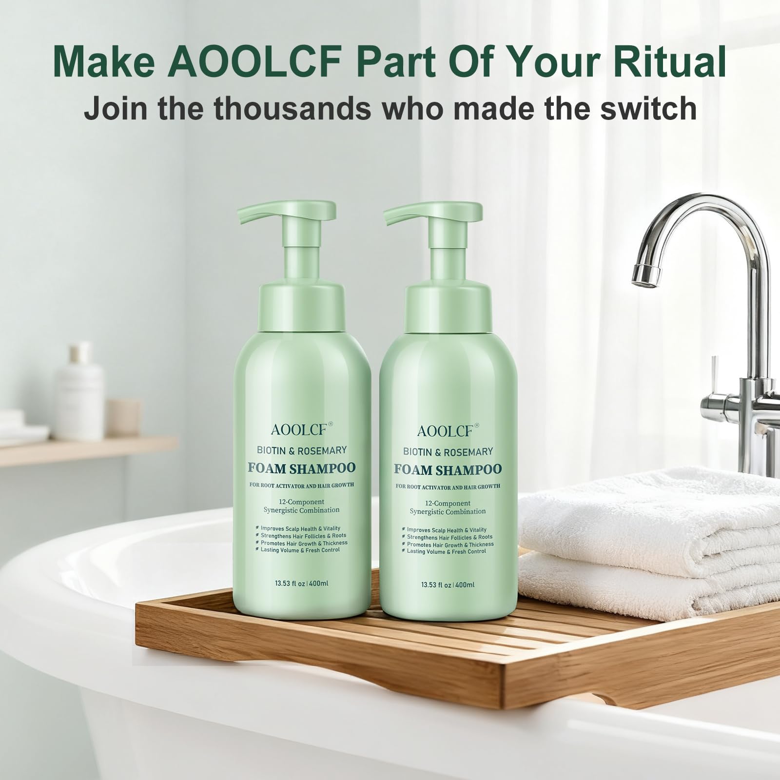 Doble lavado con AOOLCF para limpieza profunda y vitalidad.