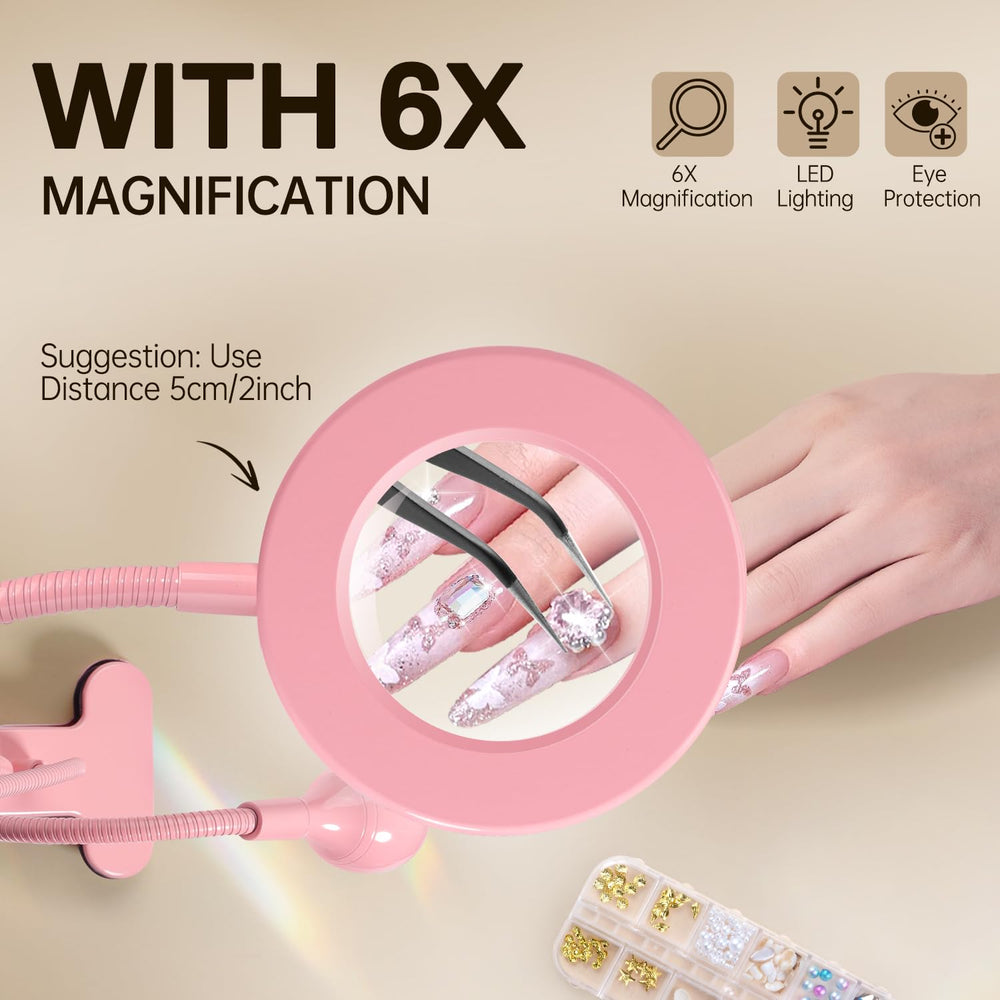 AORAEM lámpara para uñas con ajuste de iluminación y 3 temperaturas de color