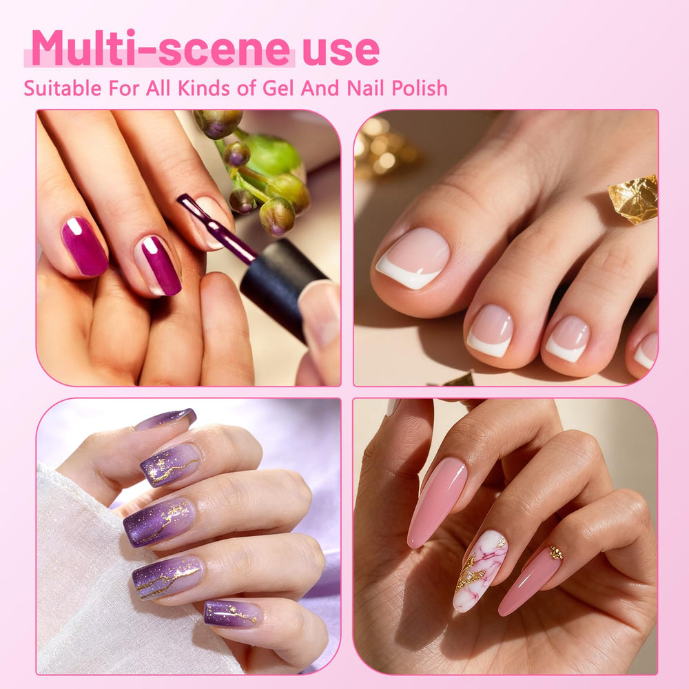Curado rápido de gel para uñas con luz morada suave.