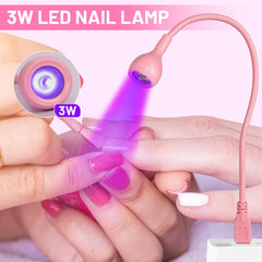 AORAEM lámpara UV flexible 360 grados para curado preciso de gel.