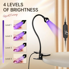 AORAEM luz led 3W para uñas ofrece curado rápido sin dañar la piel.