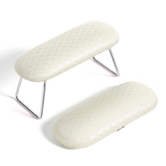 AORAEM reposabrazos para uñas, plegable, acabado crema blanco, facilita el trabajo de manicura en casa