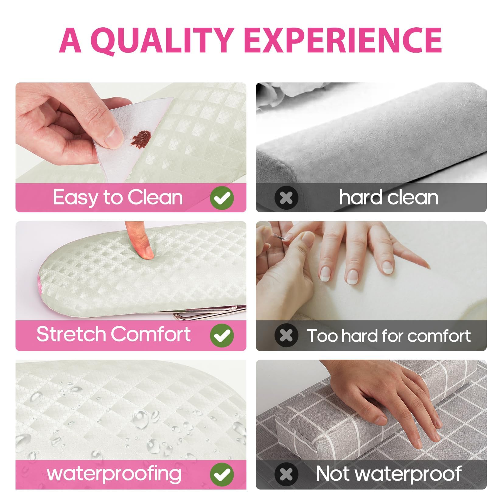 AORAEM reposabrazos plegable, crema blanca, ahorro de espacio en mesa de manicura