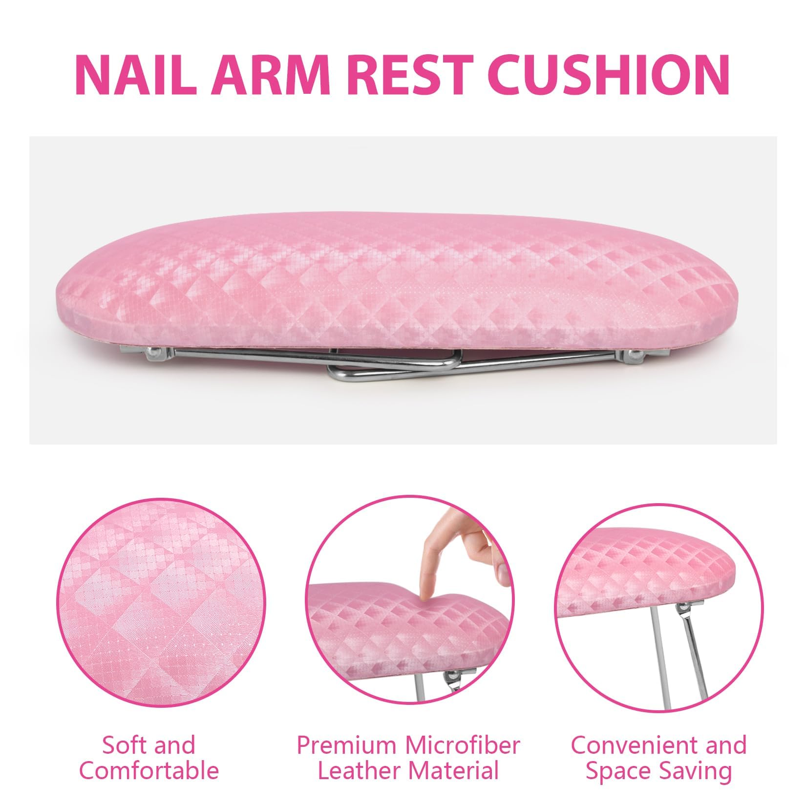 Tapizado en cuero sintético rosa del reposabrazos AORAEM para limpieza fácil.