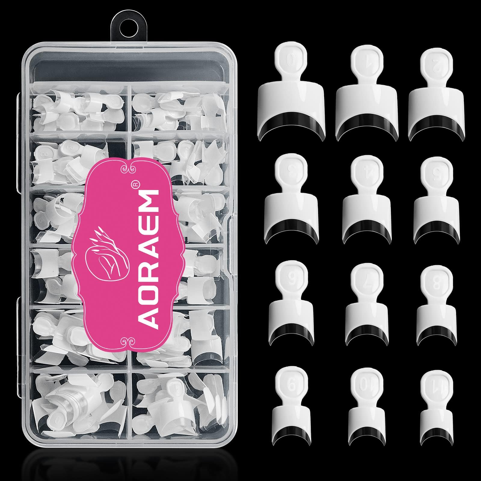 Uñas francesas blancas cortas de AORAEM, acabado limpio para uso diario.