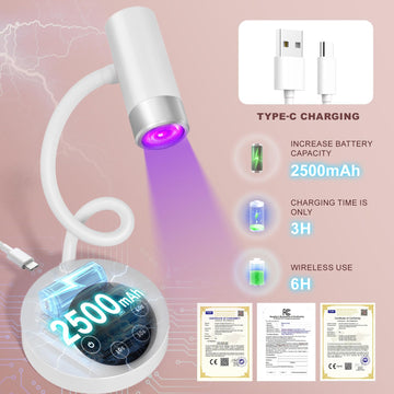AORAEM UV LED nail lamp with honeycomb lens for even light distribution.