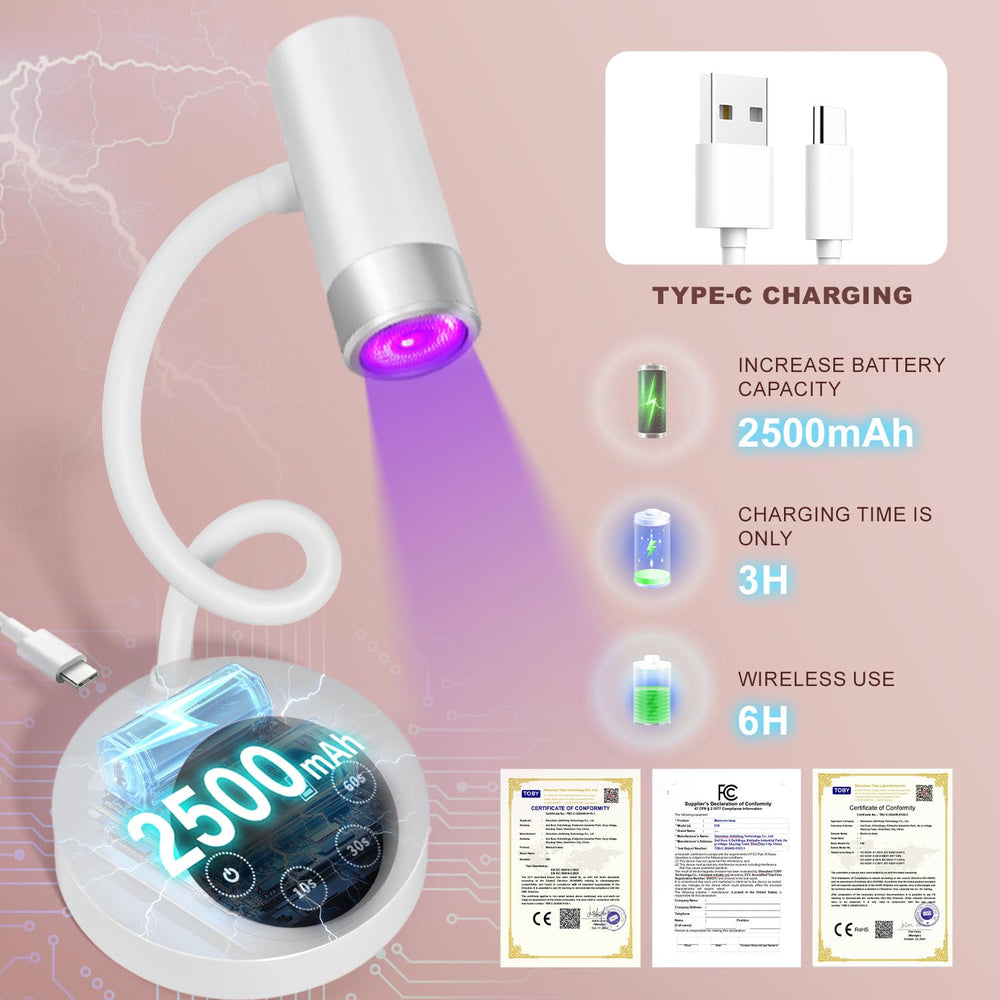 AORAEM UV LED nail lamp with honeycomb lens for even light distribution.