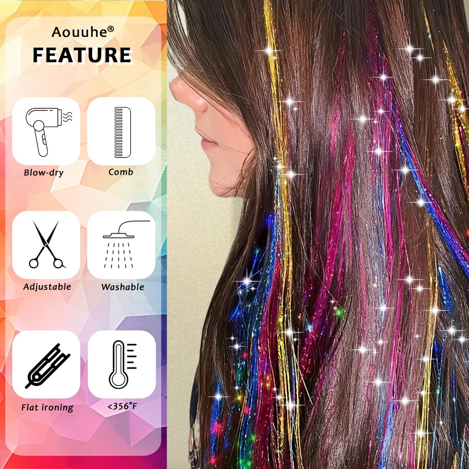 Aouuhe destellos 24 colores: mezcla creativa para looks audaces o sutiles.