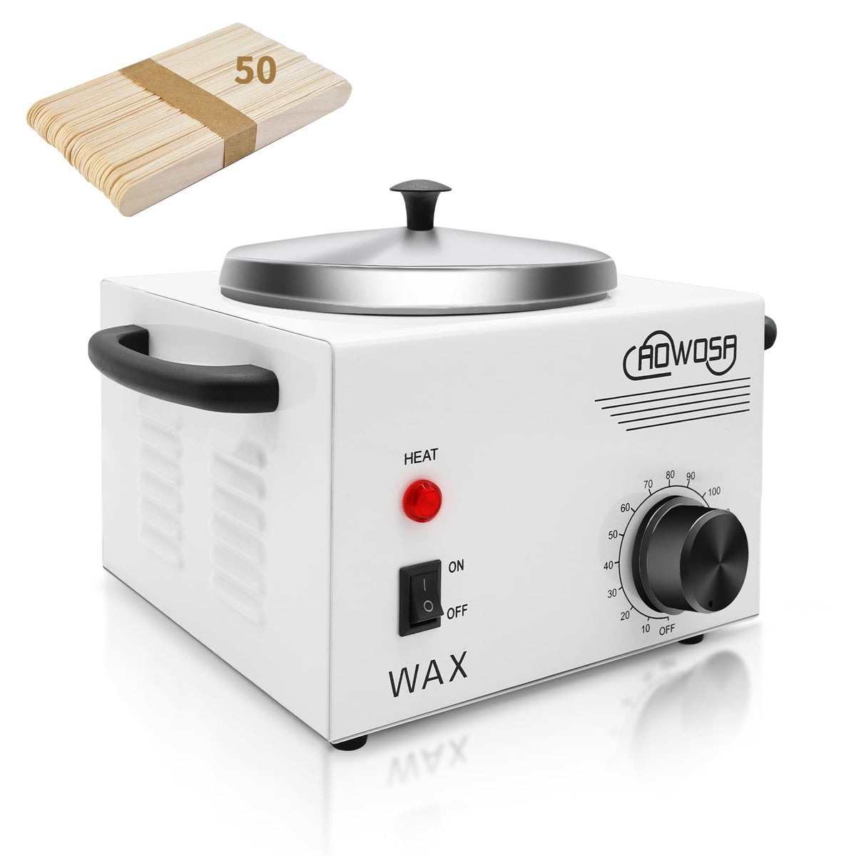 Calentador de cera AOWOSA con pote grande 600 ml, ideal para salones.
