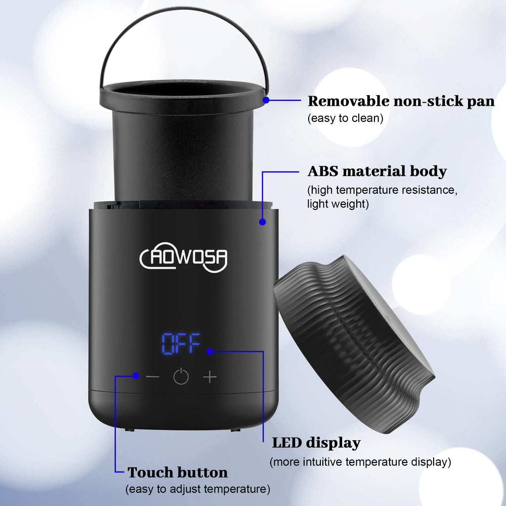 AOWOSA mini calentador de cera diseño compacto que ahorra espacio en tu escritorio.
