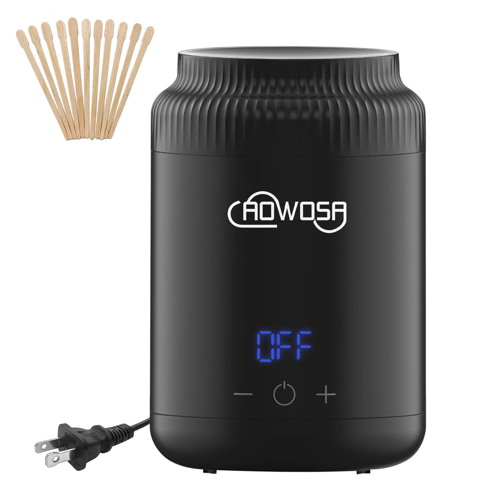AOWOSA mini calentador de cera en vista frontal, ideal para sesiones rápidas de depilación facial.