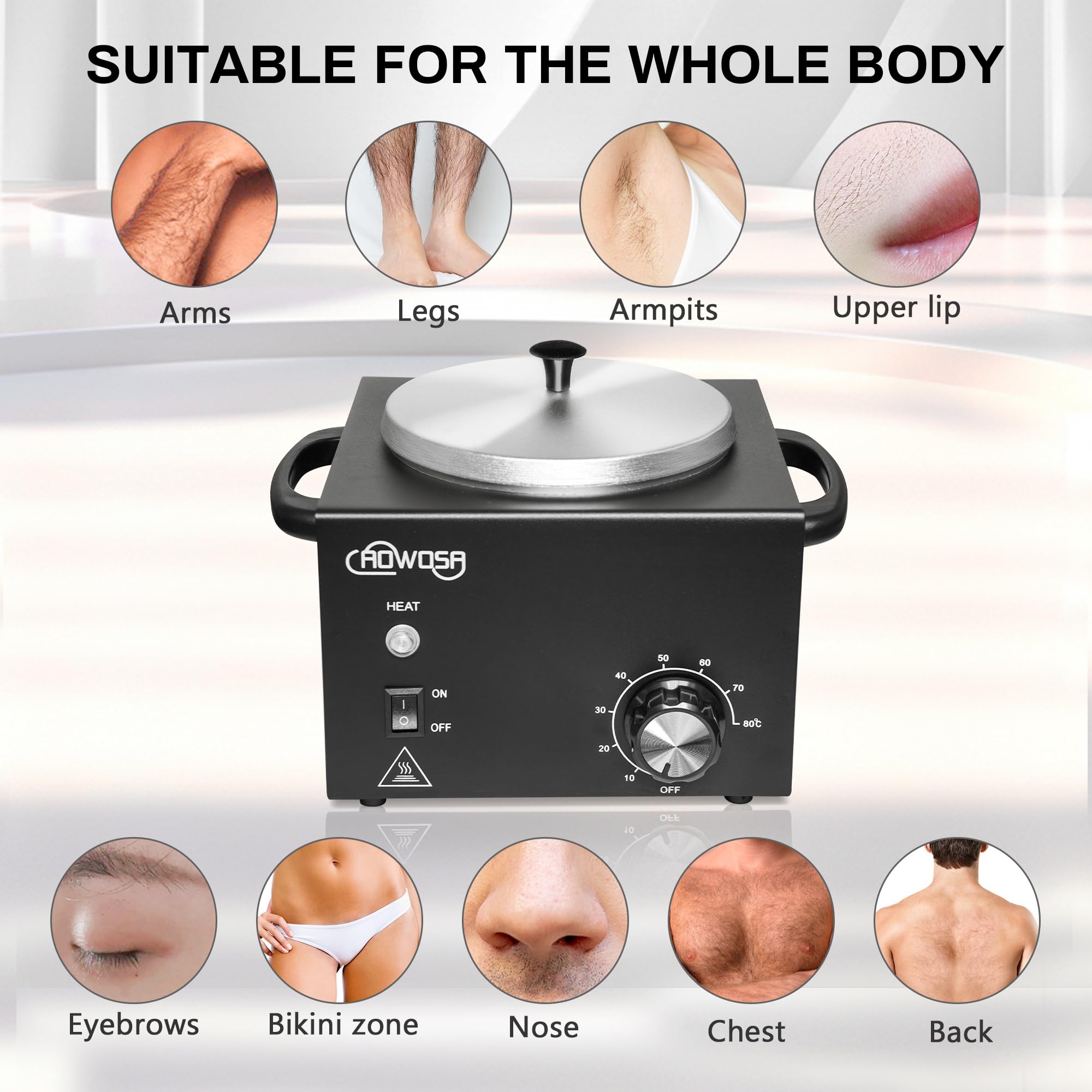 AOWOSA pote de ceras removible para facilitar la limpieza.