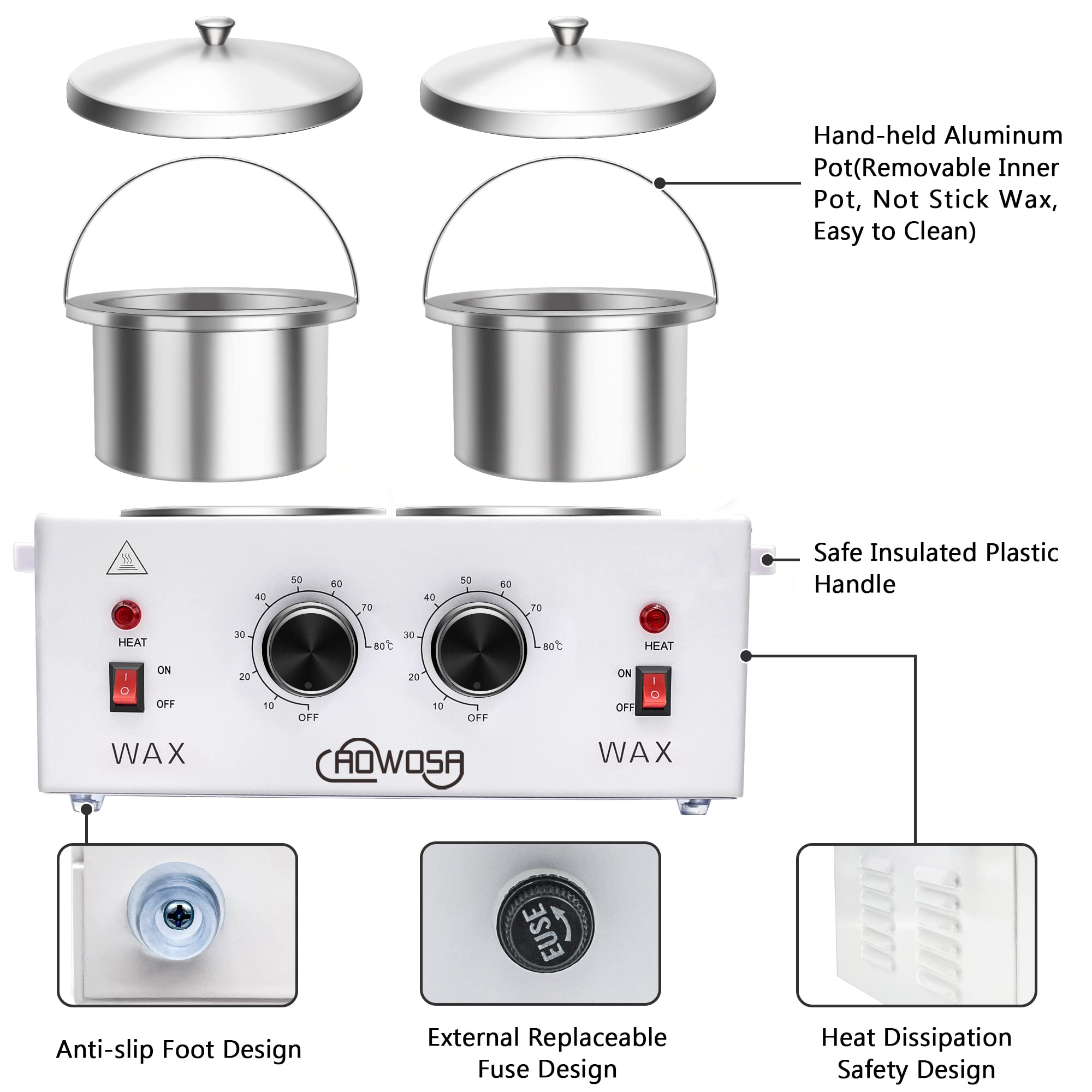 Control de temperatura ajustable 0 a 80 °C para diferentes cera.