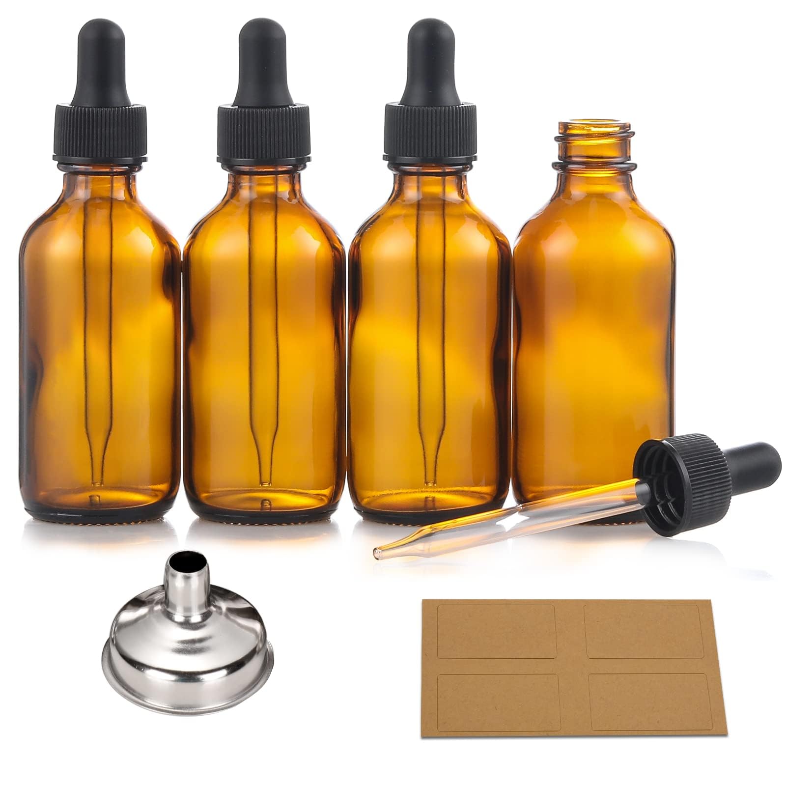 Botellas AOZITA de 60 ml ámbar con gotero para aceites esenciales