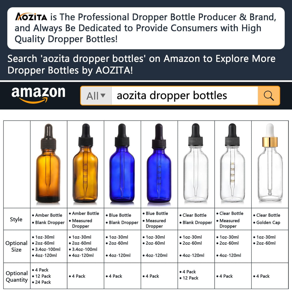 Conjunto AOZITA de botellas ámbar con gotero para fragancias