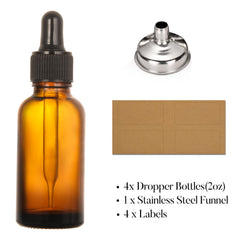 Botellas AOZITA 60 ml ámbar con gotero para cosméticos caseros