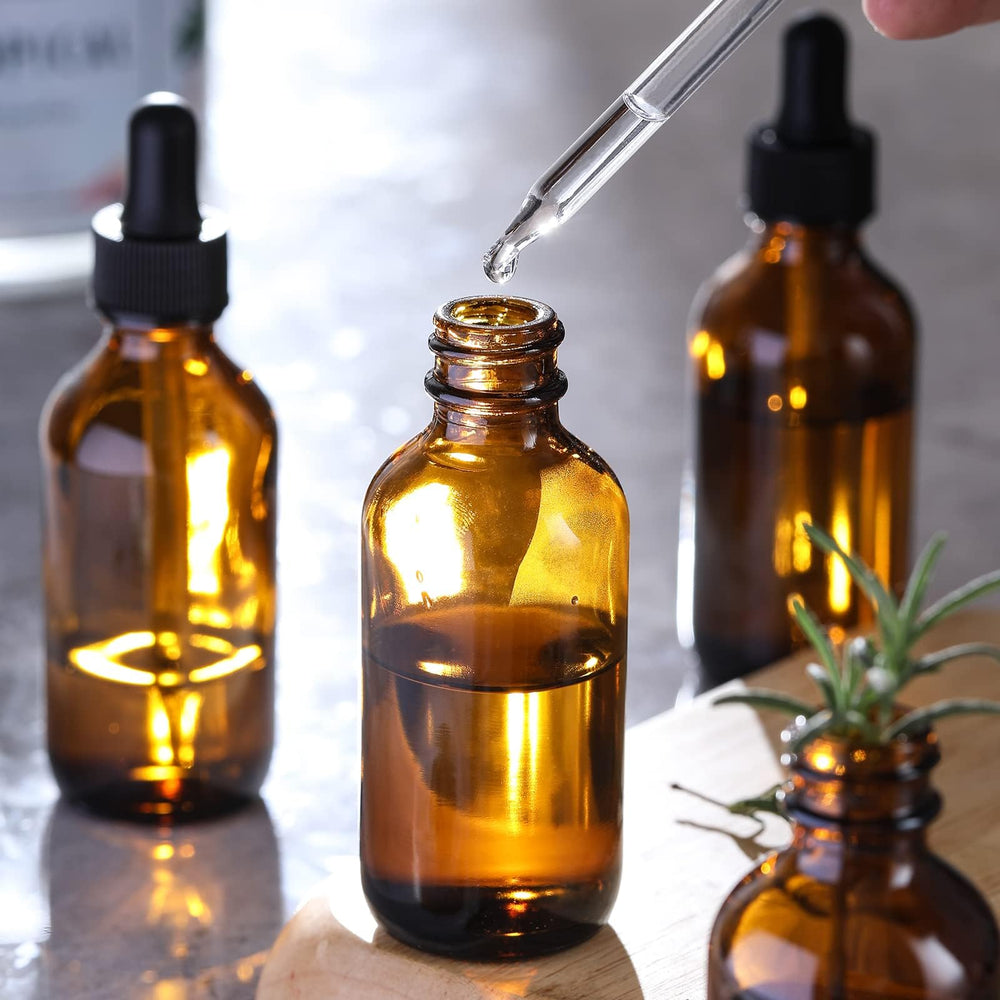 Botellas AOZITA 60 ml ámbar con gotero para cuidado personal