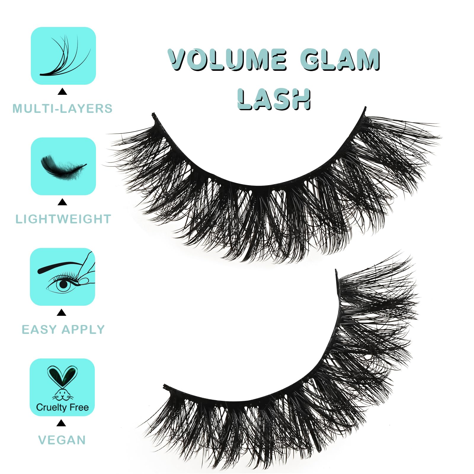 Pestañas APCYUST efecto aireado para un look de ojos de gato.