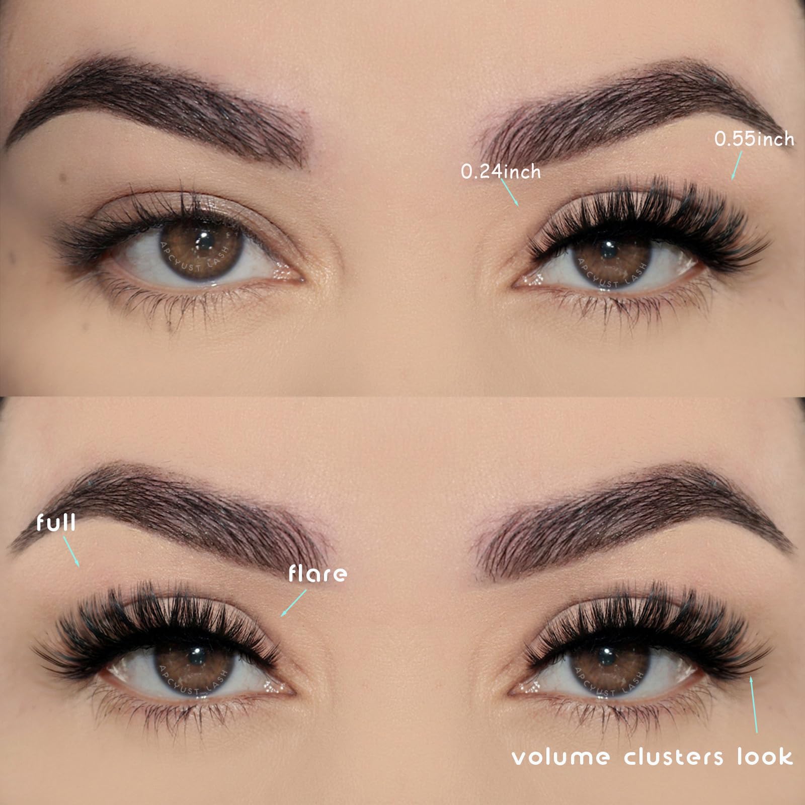 Pestañas APCYUST efecto ojos de gato finas y ligeras para diario.