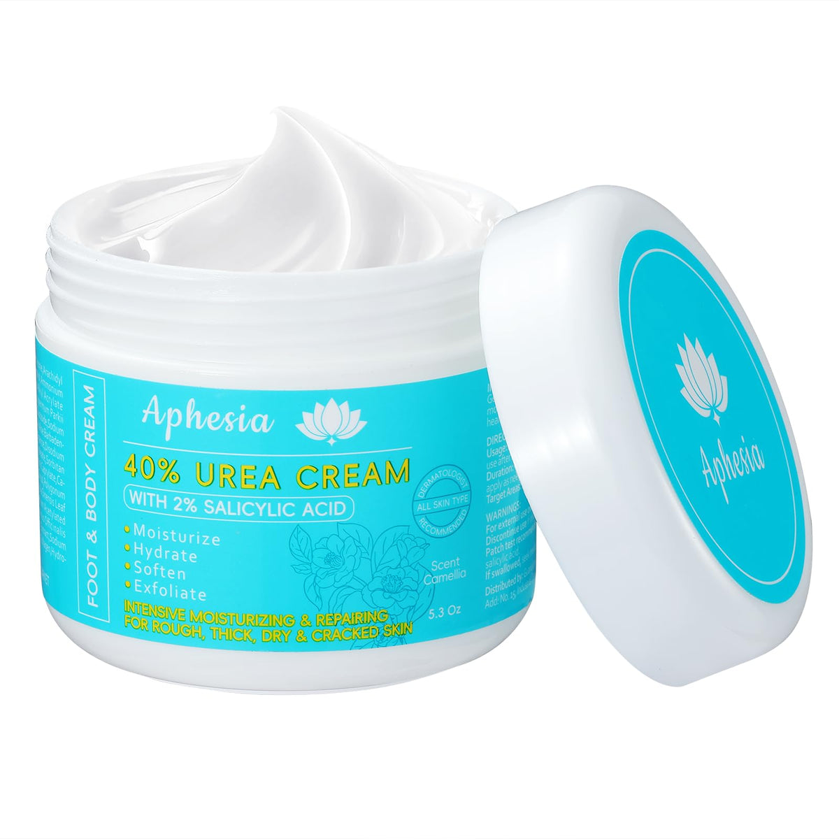 Aphesia Crema Urea 40% para pies visto de frente, hidratación profunda
