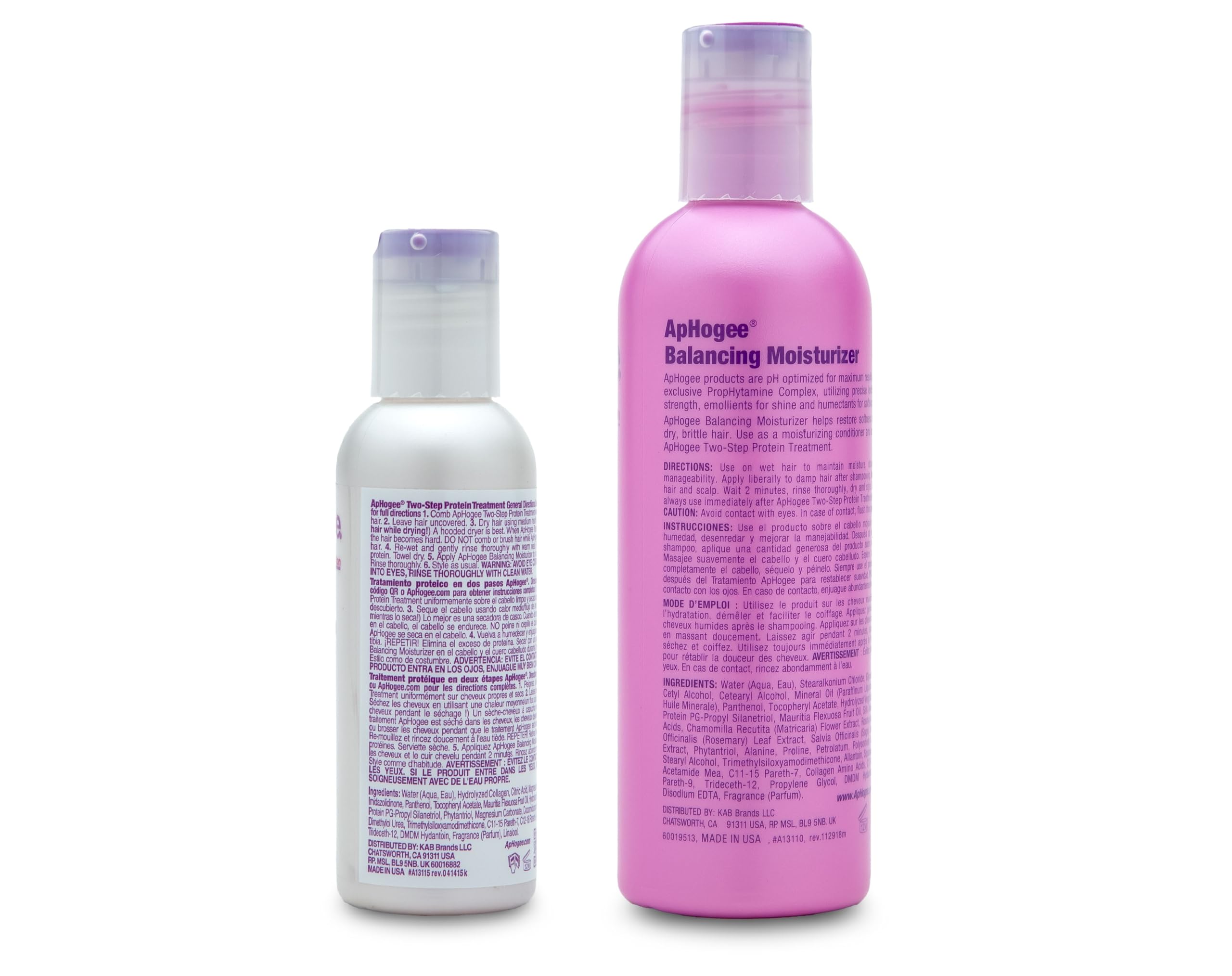 Aphogee aplicación proteína dos pasos guía cabello hacia textura más manejable.