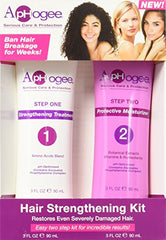 Aphogee kit fortaleza del cabello: empaque con dos unidades para cuidado en casa.