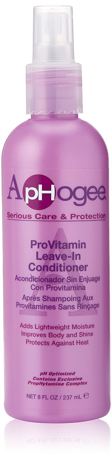 Aphogee Pro-Vitamin sin enjuague, frasco de ocho onzas, hidrata el cabello.