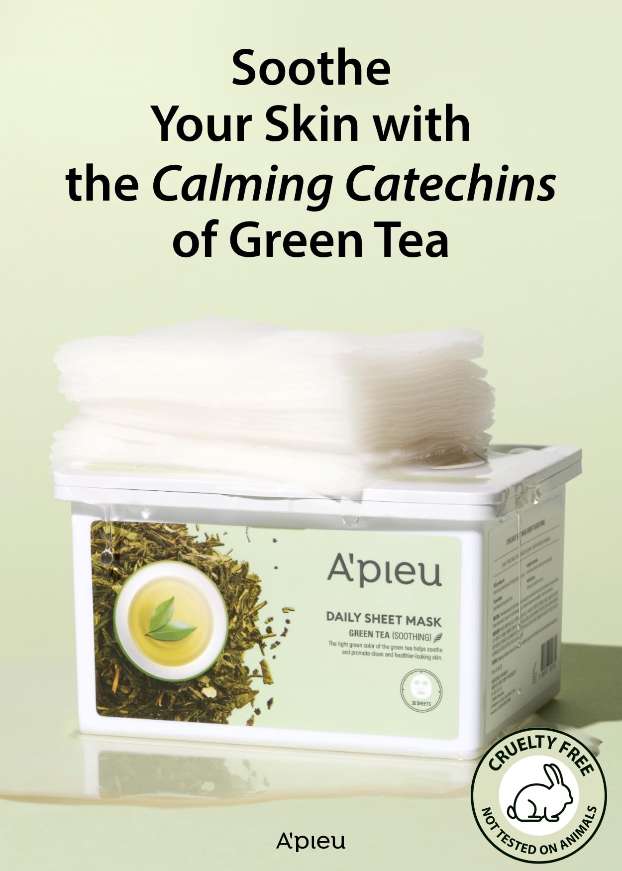 A'PIEU mascarilla té verde durante la aplicación nocturna para piel descansada